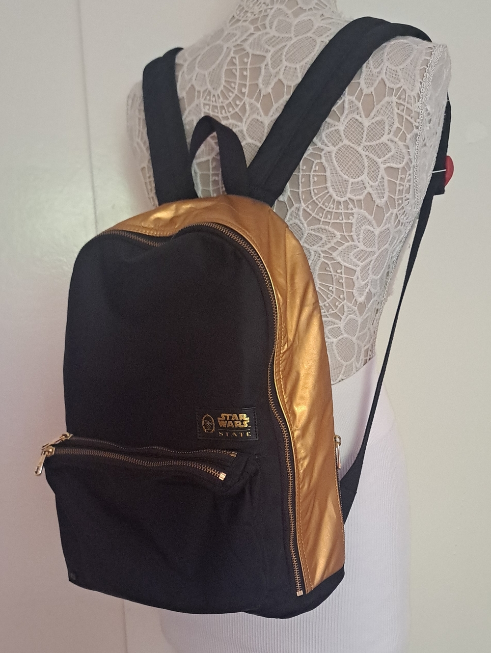 Star Wars State Bags - C3PO  Black and Goldfor Women Or Men Backpack